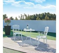 Set bistró de 3 piezas vena aluminio fundido blanco [casa.pro]