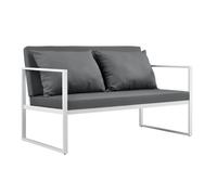[casa.pro] sofá de jardín para exterior con cojín 70 x 114 x 60 cm - blanco
