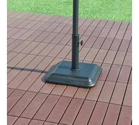 casa.pro Soporte de Sombrilla para Terraza Jardín con Tornillo de Bloqueo Base para Parasol 35 x 35 x 5,5 cm Apto para Poste con Diámetro: 30/34/38/45 mm Duradera Hormigón Plástico - Negro