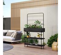casa.pro Soporte para Plantas Aalsmeer Estantería Metálica para Plantas Jardinera Macetero Interior y Exterior Metal 154 x 96 x 24 cm - Negro