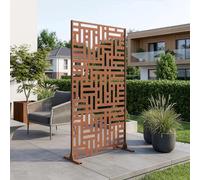 casa.pro Tabique Bernalda Divisor de Espacios Biombo Separador de Ambientes Exterior Interior Diseño Atractivo Protege del Sol Viento Acero Corten 180 x 90 x 40 cm - Marrón Óxido