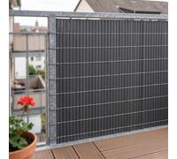 casa.pro Valla Jardin Exterior Cefalu 90 x 500 cm Cañizo PVC Malla Ocultacion Cañizo Jardin Ocultación Contra el Viento Pantalla de Privacidad Balcón Terraza Resistente 19 mm - Antracita