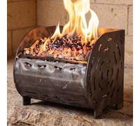 CASABEL Cesta Quemador de Pellets 20cm, Acero Bruto, Grosor 3mm | Brasero Robusto, Combustión Optimizada, Calor Difundido, Chimenea, Insertable y Estufa de Leña, Calefacción Económica