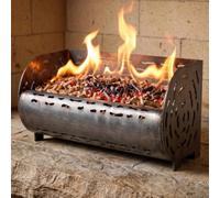 CASABEL Cesta Quemador de Pellets 30cm, Acero Bruto, Grosor 3mm | Brasero Robusto, Combustión Optimizada, Calor Difundido, Chimenea, Insertable y Estufa de Leña, Calefacción Económica