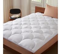CASABEL Cubrecolchón 140 x 190 cm de Microfibra Refrescante, Relleno de Fibra Hueca 600 gsm, 4 cm de Grosor, Sujeción Elástica - Topper para Cama Doble 140x190