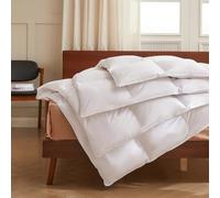 CASABEL Edredón 220x 240cm de Plumas de Pato 500 g/m² - Calor Óptimo y Confort Suave - Funda 100 % Hipoalergénica - Lavable a Máquina - Certificado Oeko-Tex - Edredón para 2 Personas