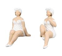 Casablanca Becky - Figura decorativa (2 unidades), color blanco y gris