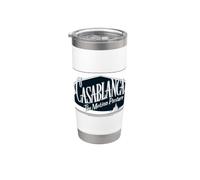 Casablanca Black and White Logo Vaso térmico de acero inoxidable de doble pared