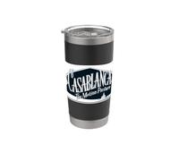 Casablanca Black and White Logo Vaso térmico de acero inoxidable de doble pared