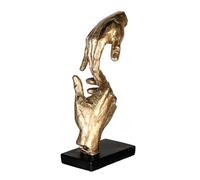 Casablanca - Escultura Decorativa - Dos Manos - Poliresina - Dorado/Negro - 29 x 13,5 x 8 cm