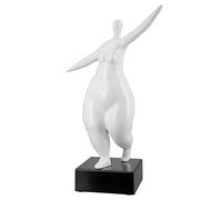 Casablanca - Escultura Decorativa Moderna XL, Figura de Mujer y Mujer, diseño de Estatua Blanca Brillante, Altura 37 cm