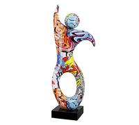 Casablanca Figura Decorativa de Escultura de Bailarina XL - Decoración Moderna de Resina - Diseño de Arte Callejero - Multicolor Altura 36,5 cm