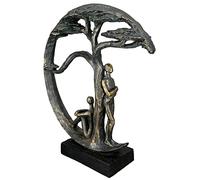 Casablanca - Figura Decorativa de Escultura de Resina, diseño de árbol de Sombra con Colgante de Frase, Color: Bronce, Altura 32 cm