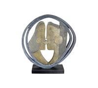 Casablanca - Figura Decorativa para Parejas de Resina, Color Negro y Bronce, decoración para salón, Regalo, Regalo de Boda, Altura 31 cm