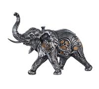 Casablanca modernes Design GILDE 37041 - Escultura de Elefante Steampunk (Resina, 23 cm), Color Plateado