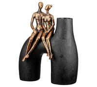 Casablanca Movement - Jarrón (Resina, Aspecto metálico, Altura 26 cm), diseño de Hombre y Mujer