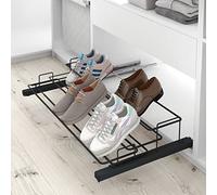 Casaenorden - Zapatero extraíble y Extensible para Armario con embellecedor para Ocultar Las guías, Ancho 640-1000 mm, Acero Antracita