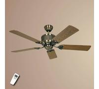 CasaFan Ventilador de techo ECO ELEMENTS, roble/latón, Ø 132 cm, silencioso