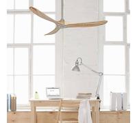 CasaFan Ventilador de techo ECO GENUINO, cromo/madera clara, Ø 152 cm, silencioso