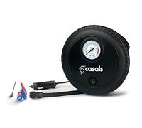 CASALS - Mini compresor de aire portátil de 12V y 260 psi | Bomba de aire portátil eléctrica de 40cm con manómetro | Hinchador eléctrico con cable de mechero de 3m | Accesorios para coche