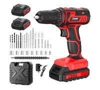 Casals Taladro atornillador eléctrico 12V – 1400 RPM, 2 baterías 1500mAh, 18+1, maletín