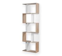 Casâme Bibliothèque Multi-Cases H180 cm - Décor Bois et Blanc