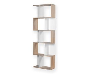 Casâme Bibliothèque Multi-Cases H180 cm - Décor Bois et Blanc