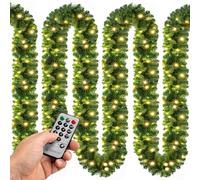 Casaria 2X Guirnaldas de Navidad Abeto de 5m 100LEDs Blanco Cálido Incluye Mando a Distancia 7 Modos Luz