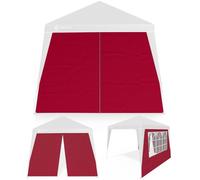CASARIA® 2X Paredes Laterales para Pabellones 3x3m Ventana Cremallera Pared Cenador Jardín Camping Rojo