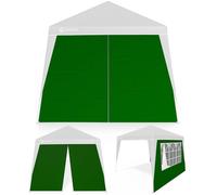 CASARIA® 2X Paredes Laterales para Pabellones 3x3m Ventana Cremallera Pared Cenador Jardín Camping Verde