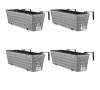 CASARIA® 4X Maceteros de Balcón Gris 60x20x19 11L Jardinera Soporte Maceta de Plástico Colgante Terraza