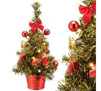 CASARIA® Árbol de Navidad Pequeño 36cm Cadena de Luces LED Adornos Decoración Temporizador Reutilizable