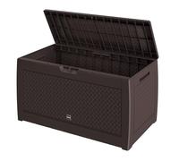 CASARIA® Arcón de Jardín Exterior Baúl de Almacenaje 310L con 4 Ruedas Asas Resistente a la Intemperie Caja Almacenamiento Cojines Herramientas Utensilios Terraza Patio Balcón 119x48x60cm Marrón