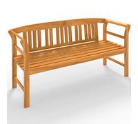 CASARIA Banco de Jardín de Madera Eucalipto 158x45x82cm | Certificado FSC, 3 Plazas, Bancos Exterior, Terraza, Balcón, Material Sostenible, Cómodo, Soporta 480Kg, Atemporal, Muebles