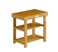 CASARIA® Banco Zapatero Estantería Zapatos 2 Estantes 50x33x46cm 160Kg Certificado FSC® Baño Sala Pasillo Entrada