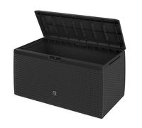 Casaria® Arcón Jardín Exterior Baúl Almacenaje 290L con 6 Ruedas Asas Resistente Intemperie Rayos UV Caja Cojines 117x47x60cm Antracita