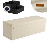 CASARIA® con Almacenamiento . 2 Cajas Arcón Plegable Soporta 300kg 114x38cm Cofre Salón Dormitorio Pasillo