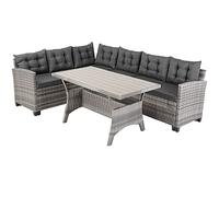CASARIA Conjunto Jardin Poliratan Comedor WPC Sillones esquineros Exterior 6 Personas In ojines