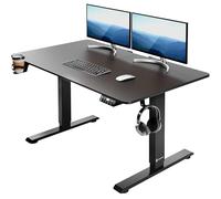 CASARIA® Escritorio Ajustable en Altura Acero Función Memoria 110x60cm Pantalla LCD Mesa Gaming Ergonómica Oficina