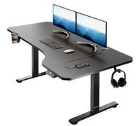CASARIA® Escritorio Ajustable en Altura Acero Función Memoria 160x75cm Pantalla LCD Mesa Gaming Ergonómica Oficina