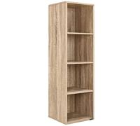 CASARIA® Estantería con 4 Estantes Abiertos 106x30x30cm Librería Biblioteca Mueble Organizador Oficina Dormitorio Estable Duradero Capacidad Carga 40Kg Roble