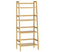 CASARIA Estantería de bambú de 4 baldas estantes Mueble de almacenaje librería 123x48x32 cm Cocina baño