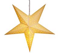 Casaria® Estrella de Papel Luminosa Colgante Blanca 60cm Luces LED Inalámbricas Adorno Navideño Adviento