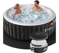 CASARIA Hidromasaje Hinchable 4 Personas Ø163cm Redondo 42°C Accesorios | Rápido Calentamiento, 100 Boquillas Aire, PVC de 3 Capas, Robusto, Duradero, Sistema Filtración, 2 Cartuchos Filtro