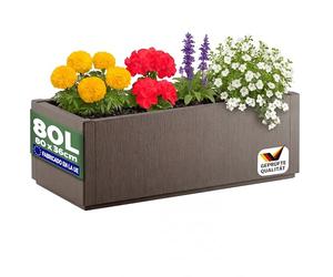 CASARIA® Jardinera Rectangular Exterior 80L 80x36x35cm Macetero Grande Maceta Decoración Hogar Flores Resistente Intemperie Jardín Terraza Terracota