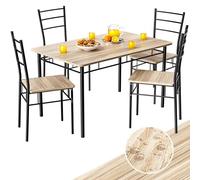 Conjunto comedor Leo 5 piezas color roble