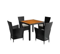 CASARIA® Juego de Muebles de Jardín 9 Pzs. Patio Terraza Mesa 90x90cm Sillas Capacidad 160Kg Apilables Poliratán