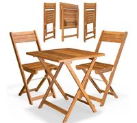 CASARIA® Juego de Muebles para para 2 , Madera Resistente al , Preensamblado, Plegable, Capacidad de Carga de 160 kg, Muebles para , Jardín o , Juego de 3 Piezas en Acacia