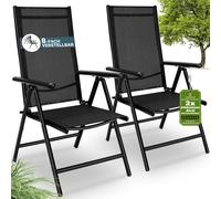 CASARIA® Juego de Sillas de Jardín con Respaldo Plegables Ajustables en 8 Direcciones Silla de Camping Silla Plegable de Aluminio Resistente a Capacidad de Carga de 120Kg de Jardín