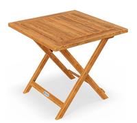 Casaria Mesa Auxiliar Jardín Plegable Madera Acacia 46x46Cm 80Kg